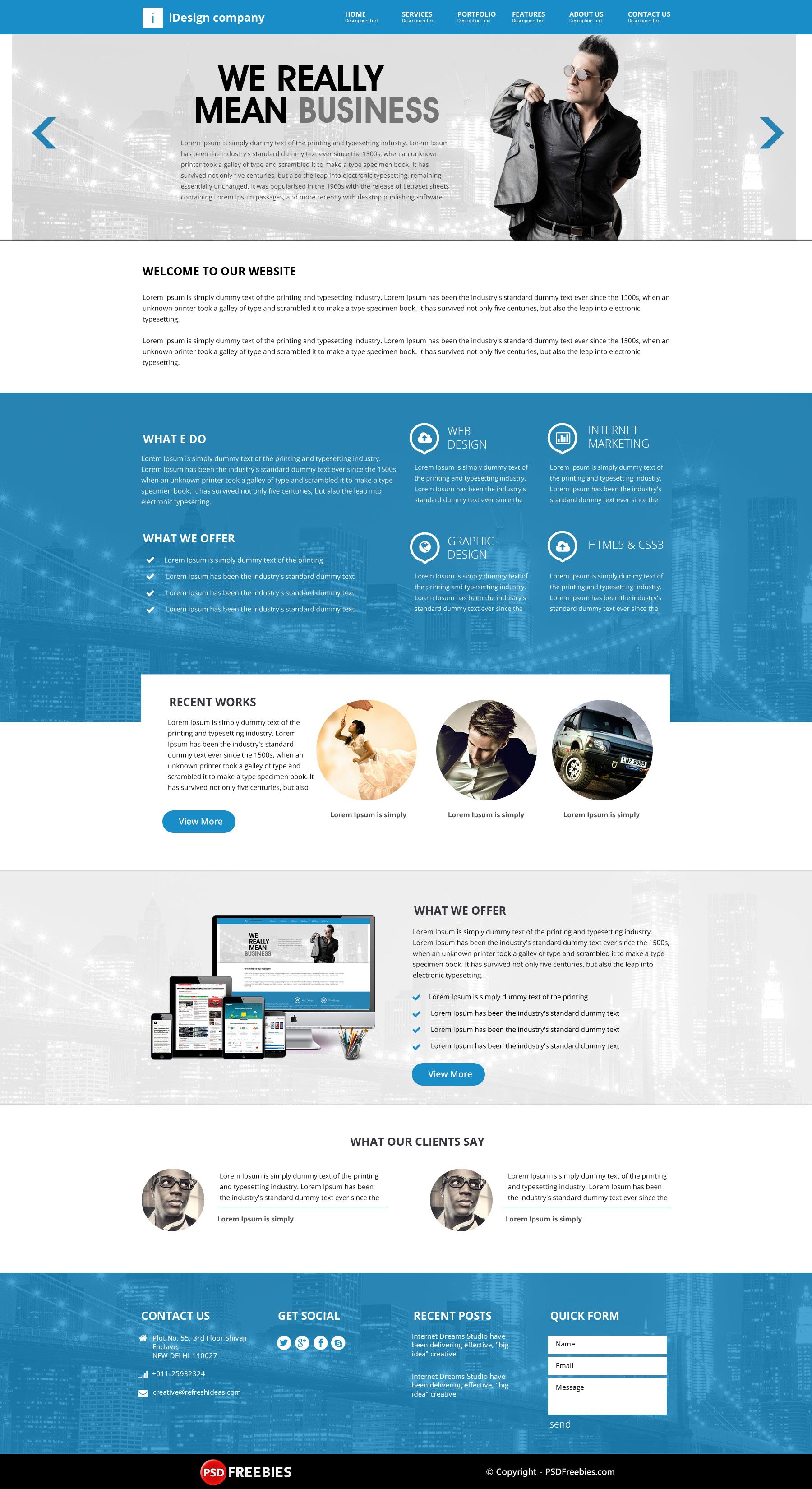 free psd web template download